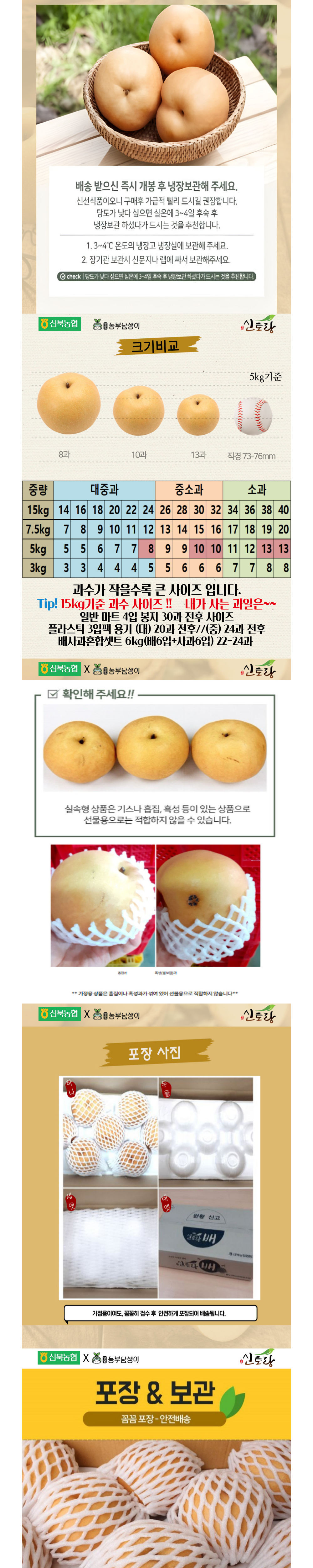 (제휴몰)(신북농협) 영암군 GAP 햇배 신고배 가정용 3kg