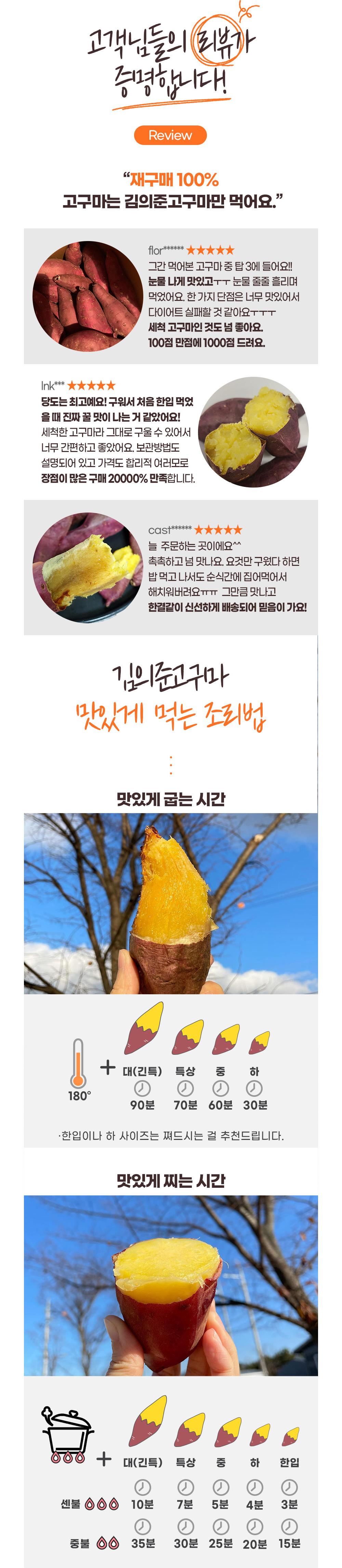 2025년 김의준 꿀고구마 3kg / 5kg (하/중/특상/대) 상세이미지 10