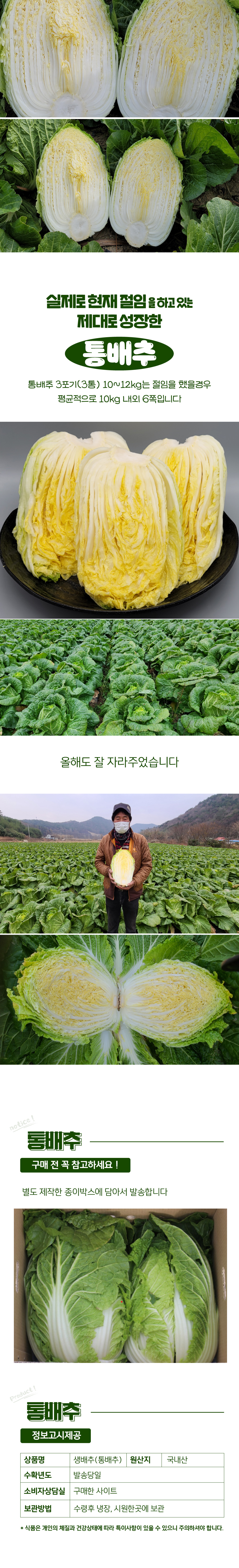 [26국산김치] (베리굿스) 배추 2망(6포기 )
